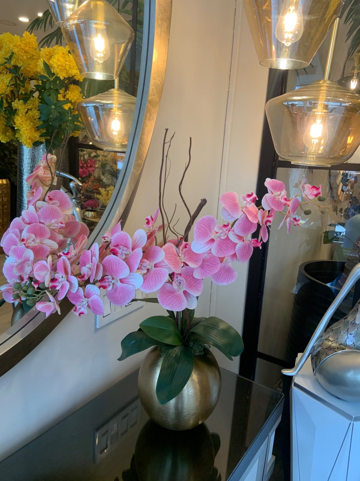 Arreglo Artificial Orquideas Rosadas