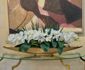 Arreglo de orquideas Blancas Base dorada Oversize