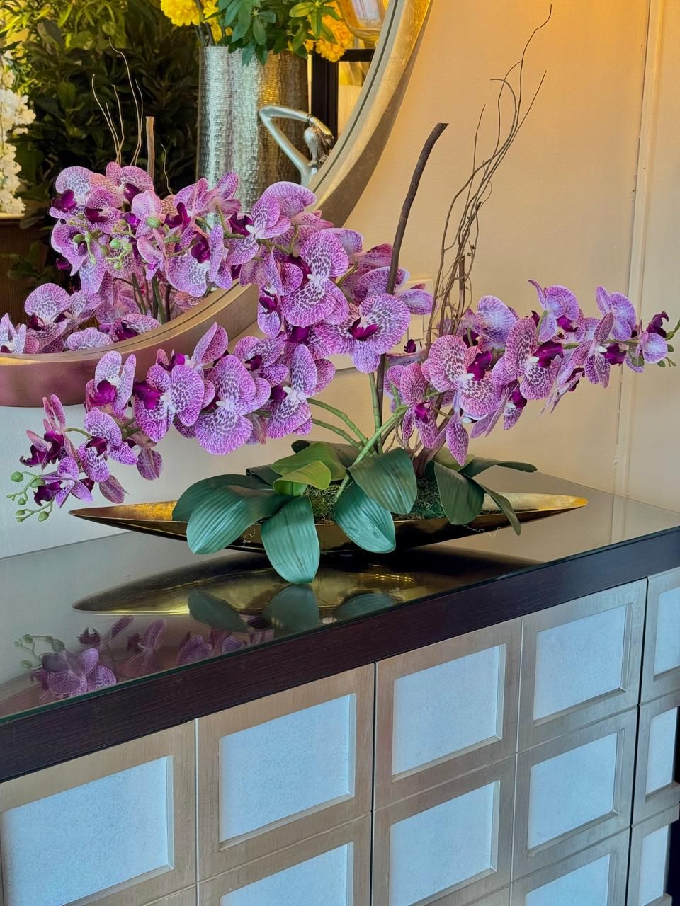 Arreglo de Orquideas Violeta Pintada