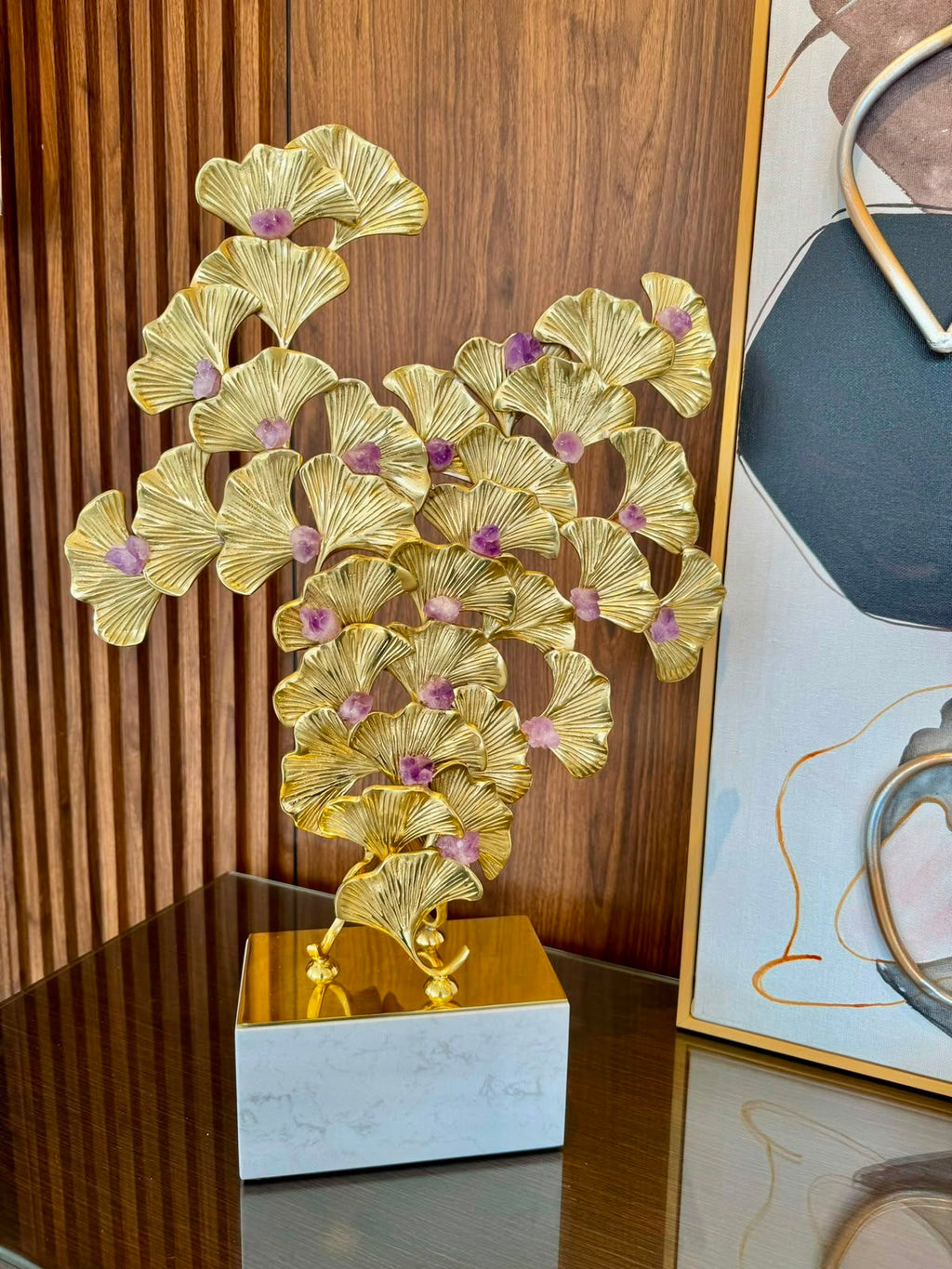 Escultura de Amarista y flor de loto Mármol Natural
