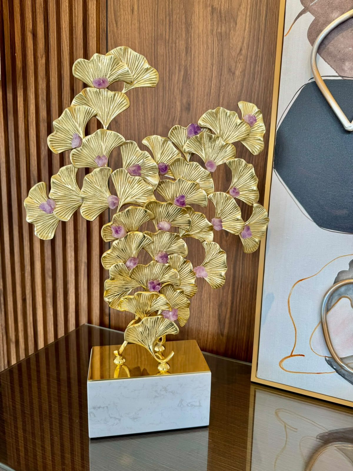 Escultura de Amarista y flor de loto Mármol Natural