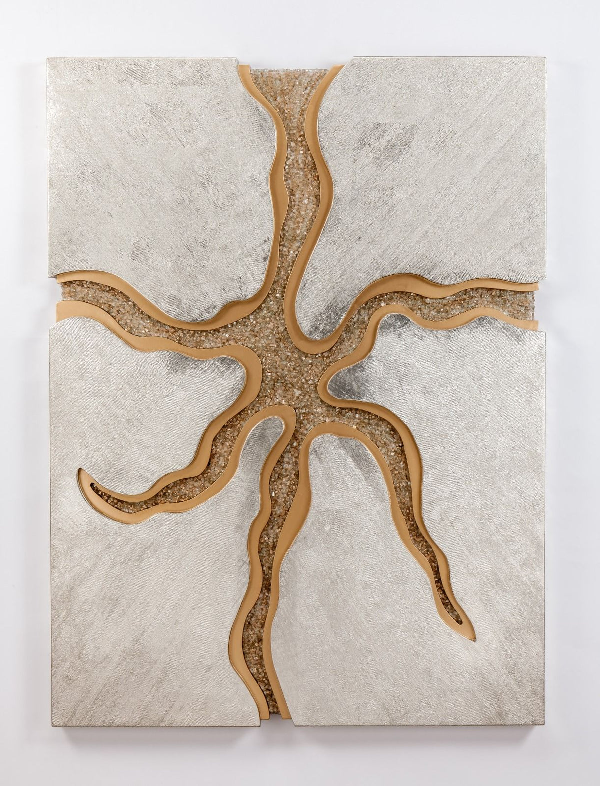 Escultura de Geoda Con piedras de madera