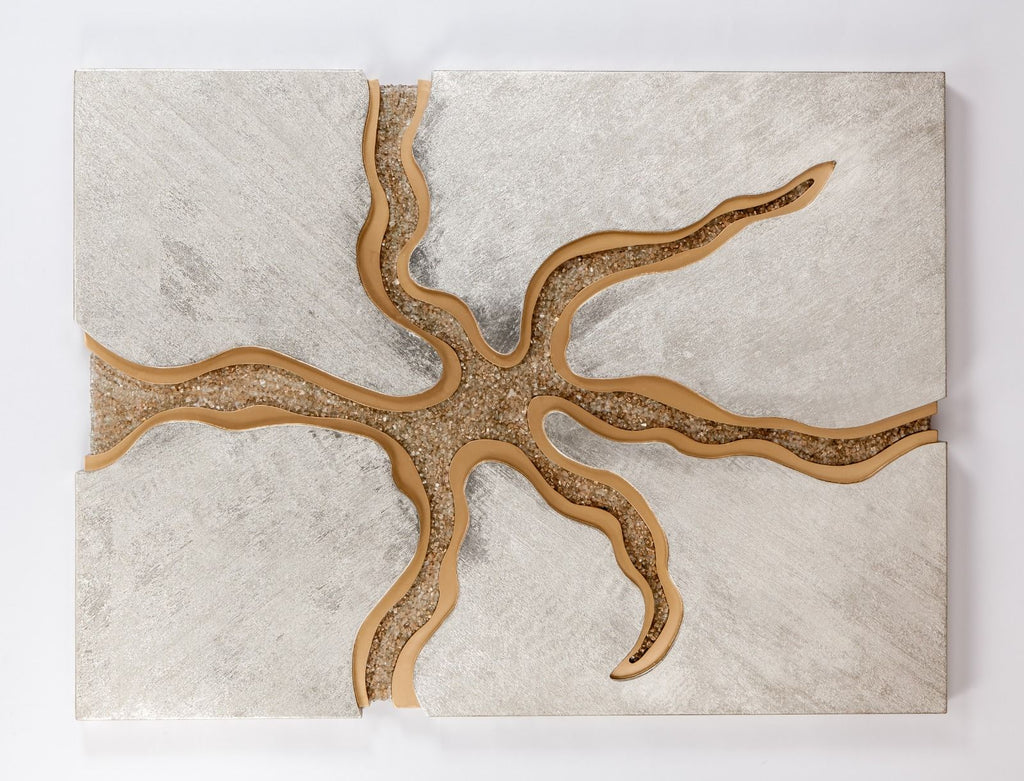 Escultura de Geoda Con piedras de madera – vista 3