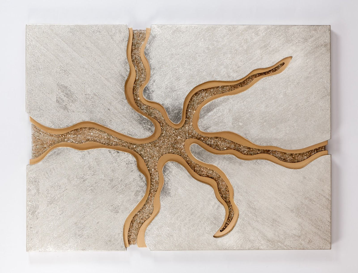 Escultura de Geoda Con piedras de madera – vista 3
