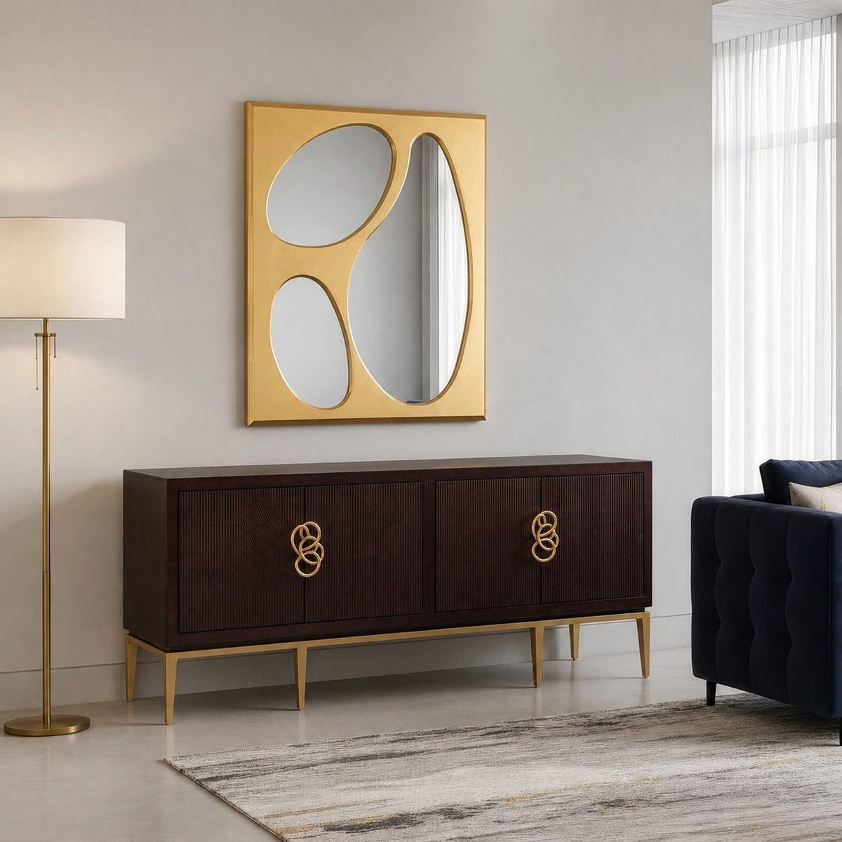 Espejo dorado cuadrado de coleccion – vista 2