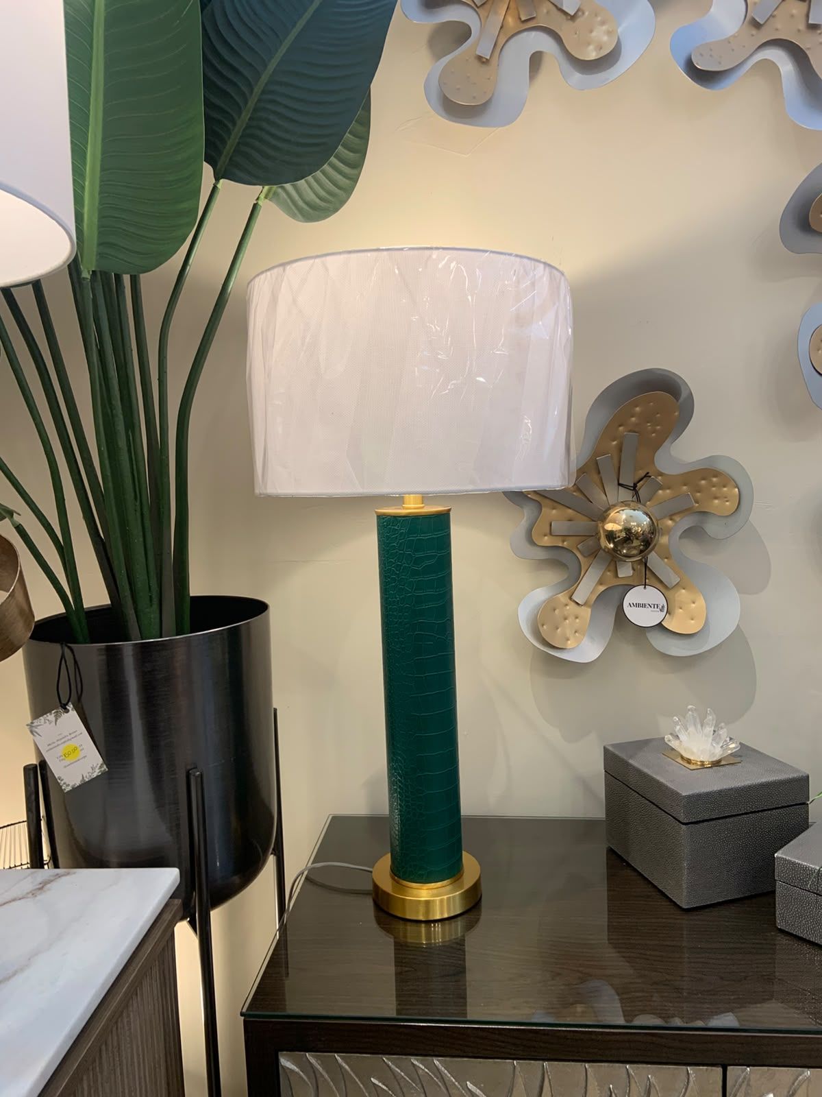 Lámpara Decorativa cuero verde